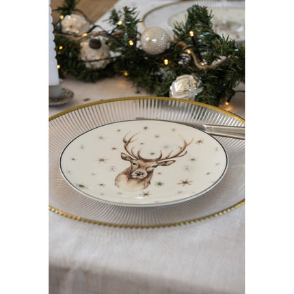 Breakfast Plate Porcelain Reindeer