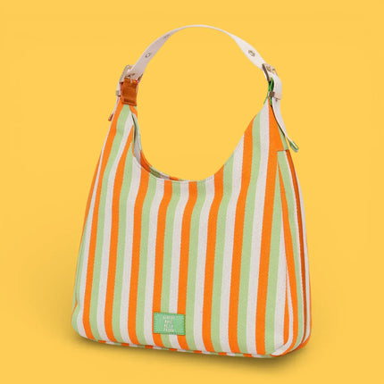 Agatha Ruiz de la Prada - Fuchsia striped canvas Hobo Bag