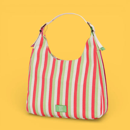Agatha Ruiz de la Prada - Fuchsia striped canvas Hobo Bag