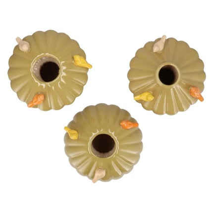 Vaso de cogumelos para pássaros, azeitona