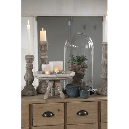 Porta-velas 30 cm Cinza