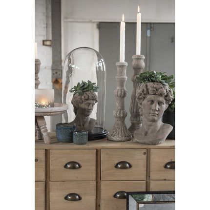 Porta-velas 40 cm Cinza