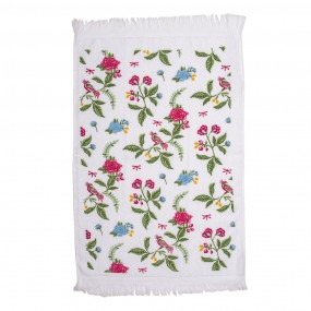 Guest towel Flowers white-green-pink