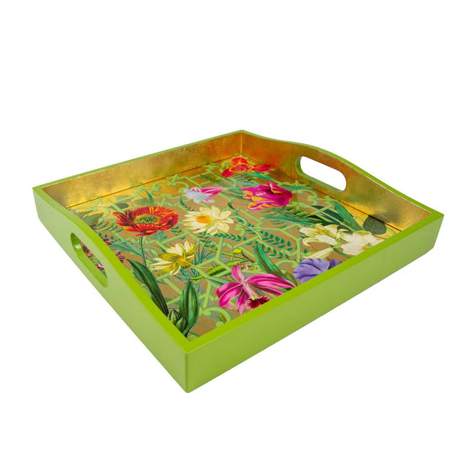 Caspari lacquer tray La Dolce Vita Gold Square