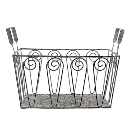 CESTA DE ARMAZENAMENTO FOLHAS DE FERRO CINZA