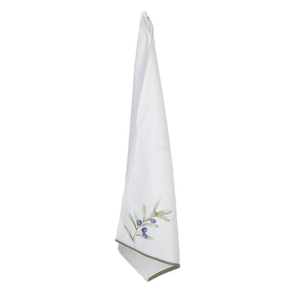 Tea Towel White Cotton with  Olives