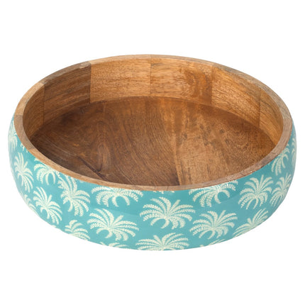 Large bowl wood with palm tree decoration