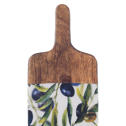 Wooden serving board Olives