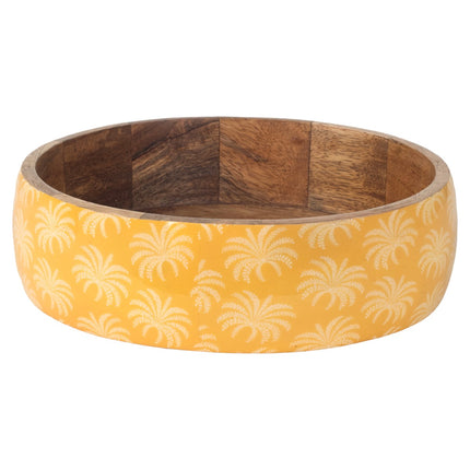 Large bowl wood with palm tree decoration