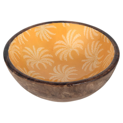 Medium bowl wood with palm tree decoration
